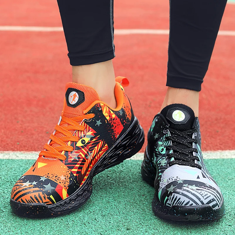 Флуоресцентные мужские баскетбольные кроссовки нескользящая спортивная обувь