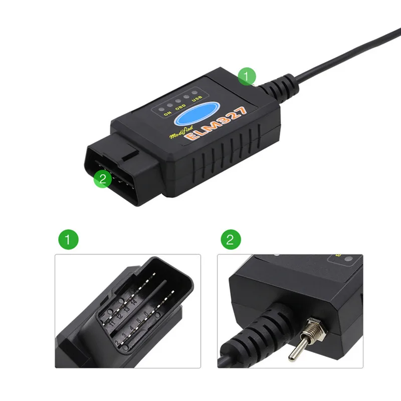USB модифицированный OBD2 ELM327 для Ford MS-CAN HS-CAN Mazda Forscan диагностический сканер Инструменты