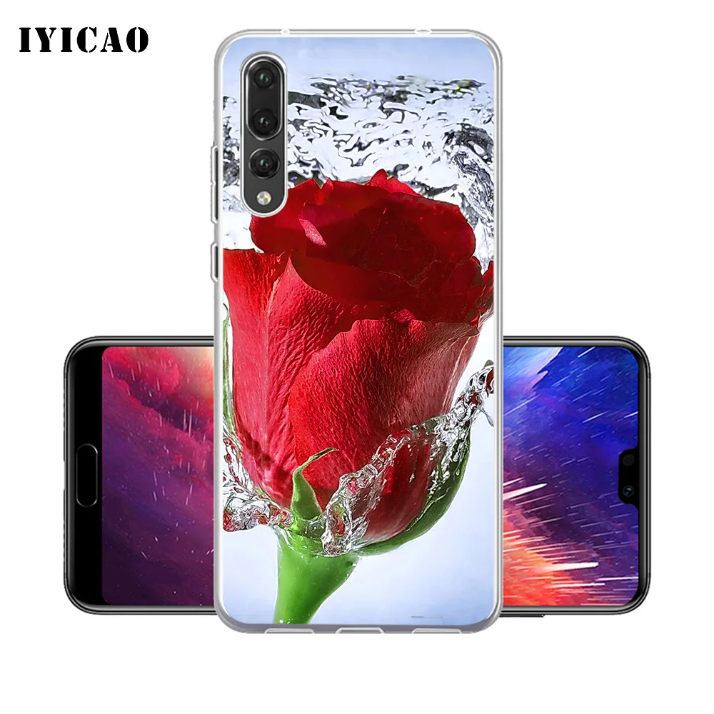 IYICAO Luxury Flamingo Flower Soft Silicone Phone Case for Huawei P30 P20 Pro P10 P9 P8 Lite P Smart TPU Cover | Мобильные телефоны