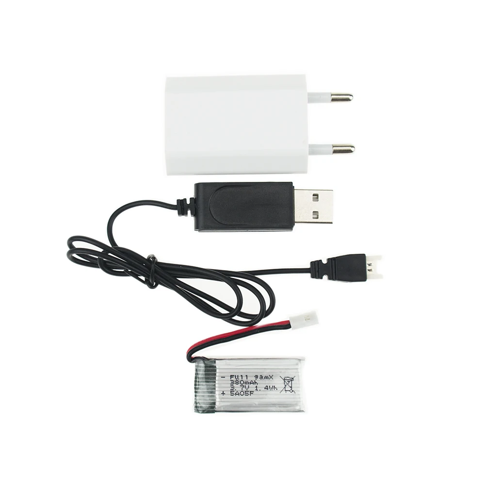 1 шт. 3 7 в 380 мАч 25C LiPo батарея с UBS зарядное устройство для RC H6C Hubsan H107C H107L DM003 дрона на