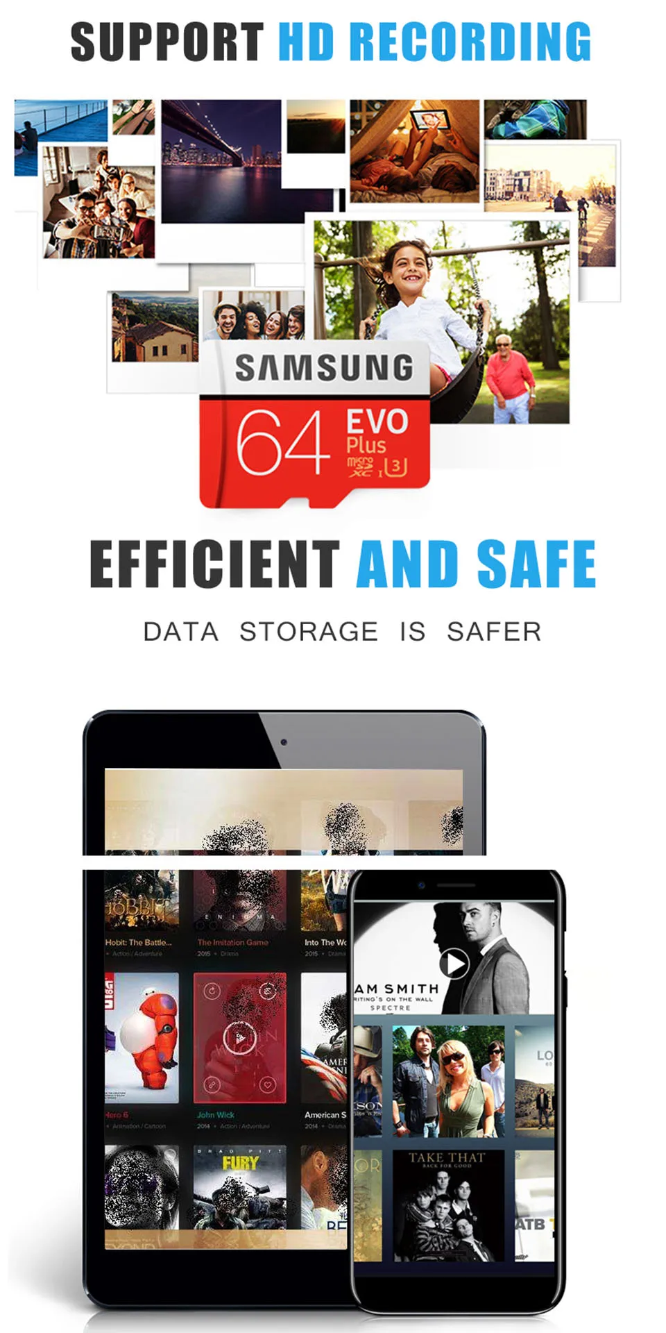 Samsung Evo Plus Micro Sd Card 64 Гб Sdhc/Sdxc Класс Evo+ класс 10 C10 Uhs Tf карты Модуль памяти Transflash карты памяти Microsd карта