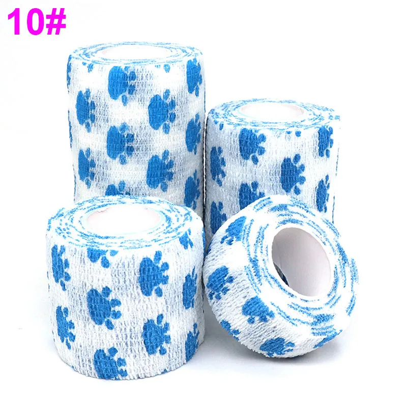 10 Cat claw White 4,5 м красочные спортивные наколенники медицинская терапия Печатный Эластичный бинт протектор самоклеющиеся обертывание лента для пальцев сустава Pet - Цвет: 10 Cat claw White