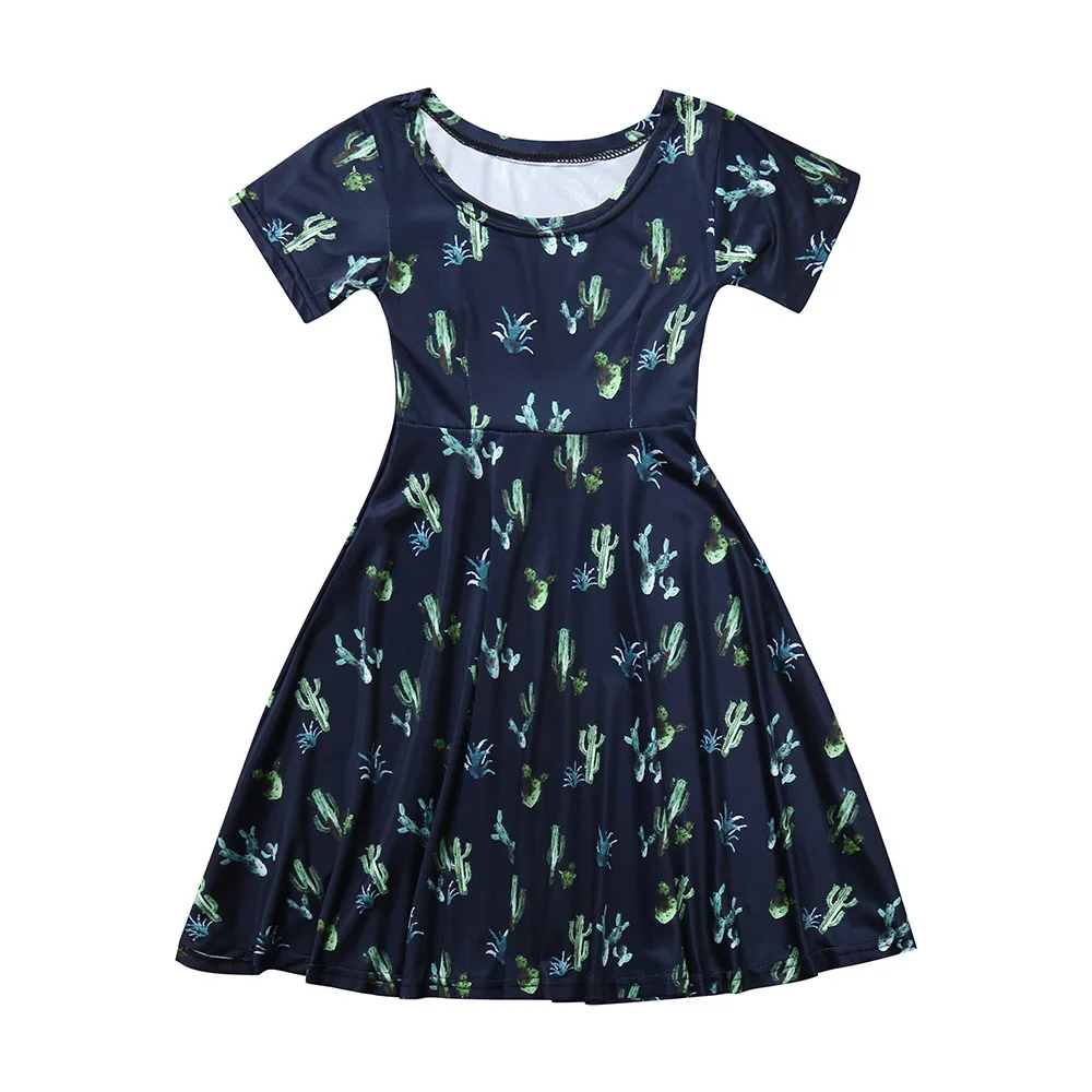 Сшитое Платье с принтом юбка для мамы и дочки Европейская американская семейная