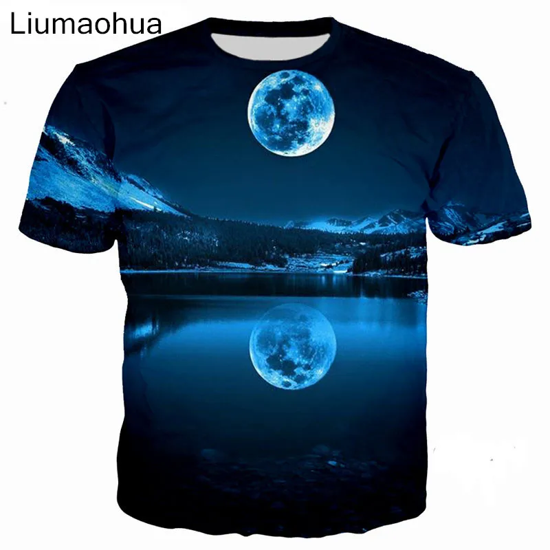 Liumaohua хипстер природа голубое небо пляж камни 3D принт Мужская/женская футболка