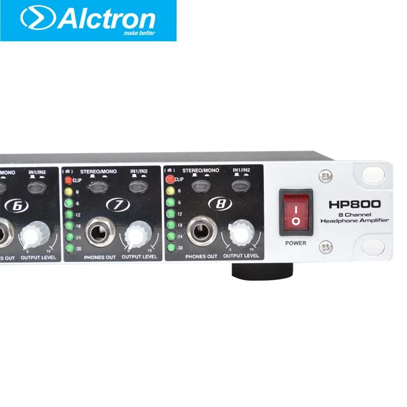 Alctron HP800 Профессиональный 8-канальный многофункциональный наушников предусилитель, усилитель для наушников, Pro усилитель для наушников