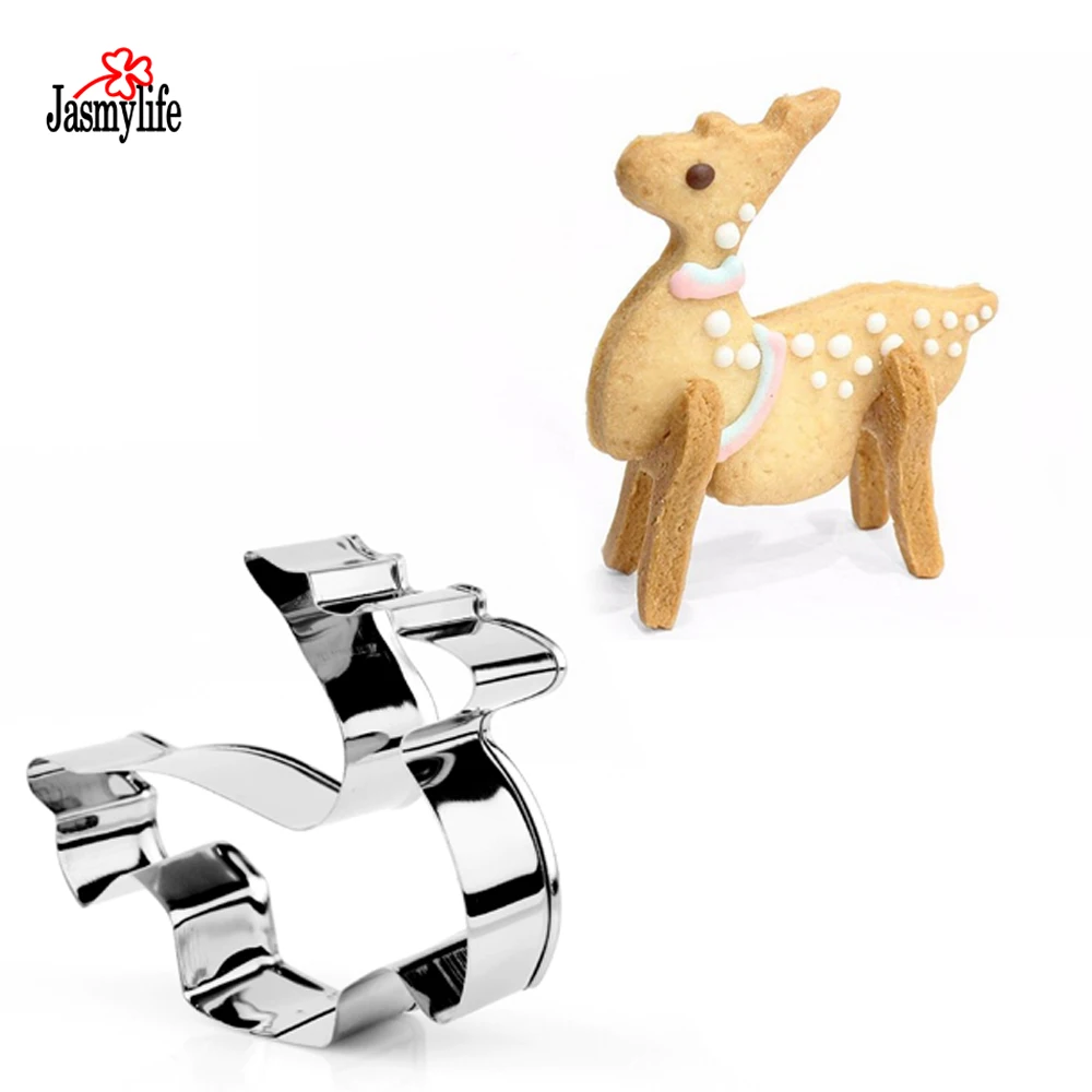 JASMYLIFE 8 Pcs 3D Christmas Scenario Cookie Cutter Set Cake Decoration Stainless Steel Biscuit Mould Baking Tools | Дом и сад