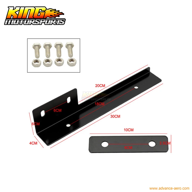 

Universal Black Front Bumper License Plate Relocator Bracket Holder Bar JDM USA Domestic Free Shipping