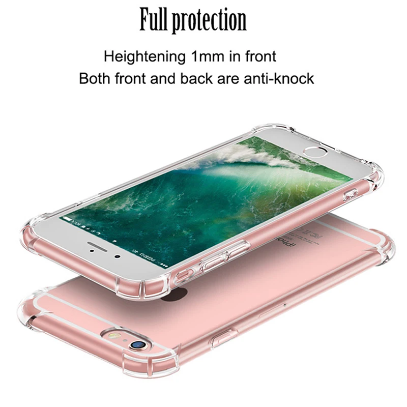 Прозрачный защитный чехол с воздушной подушкой для iPhone 7 8 XR XS Max телефона из