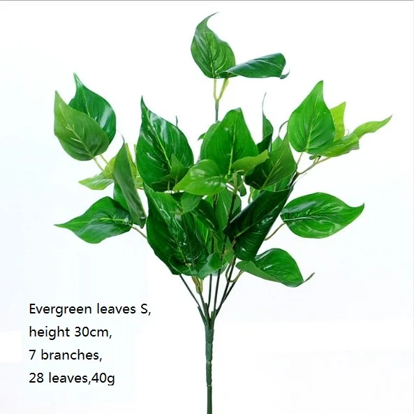 Evergreen leaves S DIY искусственная пластмассовая трава листья цветы Флорес растения поддельные растения для домашнего магазина сада представить украшение стены - Цвет: Evergreen leaves S