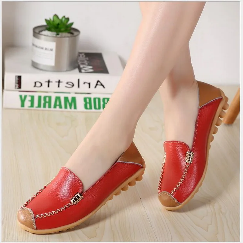 2023 Spring/Autumn Genuine Leather Shoes Flat Women Casual Shoes Ballet Flats Women Four Seasons Nurse Loafers Flats