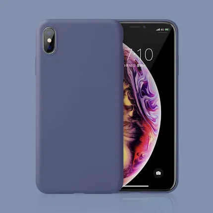 Blue Официальный силиконовый чехол для iPhone X XS Max XR 6 6S 7 8 чехол для телефона s для iPhone 6Plus 6splus 7Plus 8Plus чехол - Цвет: Blue