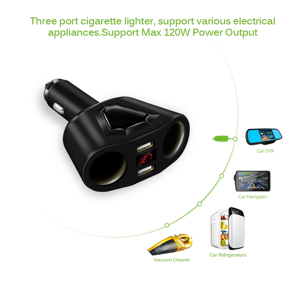 Автомобильное зарядное устройство Onever с двумя USB портами|Адаптер питания| |