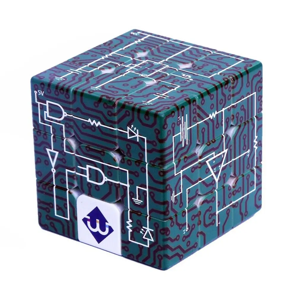 Physics Circuit Diagram Design Creative Emboss Educational 3x3x3 Speed Magic Cube Twist Puzzle Toy Kid UV Print 3D IQ Game 56mm | Игрушки и