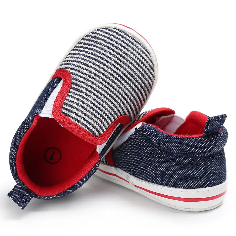 Модная обувь в полоску для новорожденных мальчиков и девочек повседневная детей