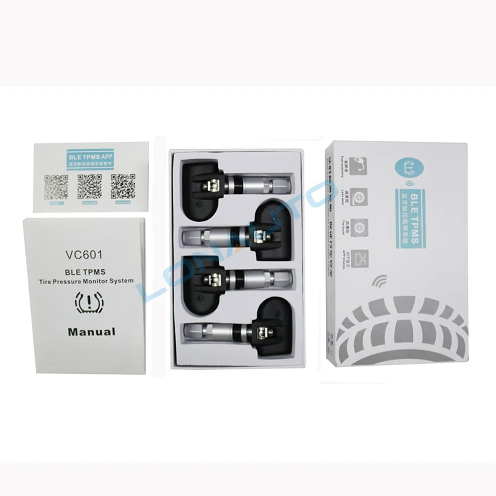 Auto Car Wireless TPMS Tire Pressure Monitoring System with 4 Sensors Battery Simple Installation Version | Автомобили и
