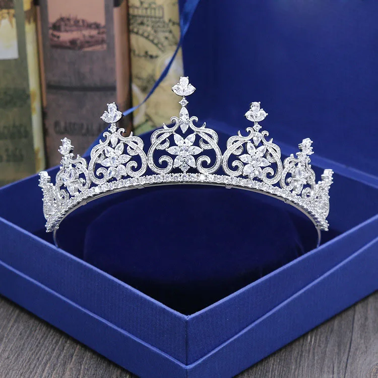 SLBRIDAL великолепные свадебные с кубическим Цирконом тиара невесты CZ Корона