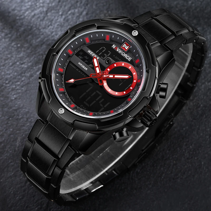 Мужские часы лучший люксовый бренд NAVIFORCE мужские спортивные кварцевые цифровые