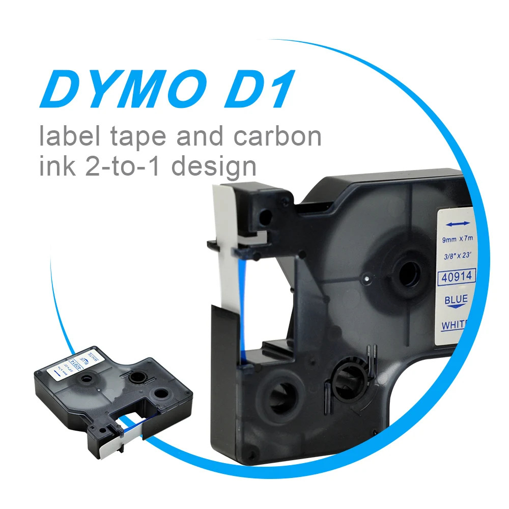 2 шт. 40914 совместим DYMO D1 label maker 9 мм 7 м синий на белом Клейкие ленты картридж для Dymo