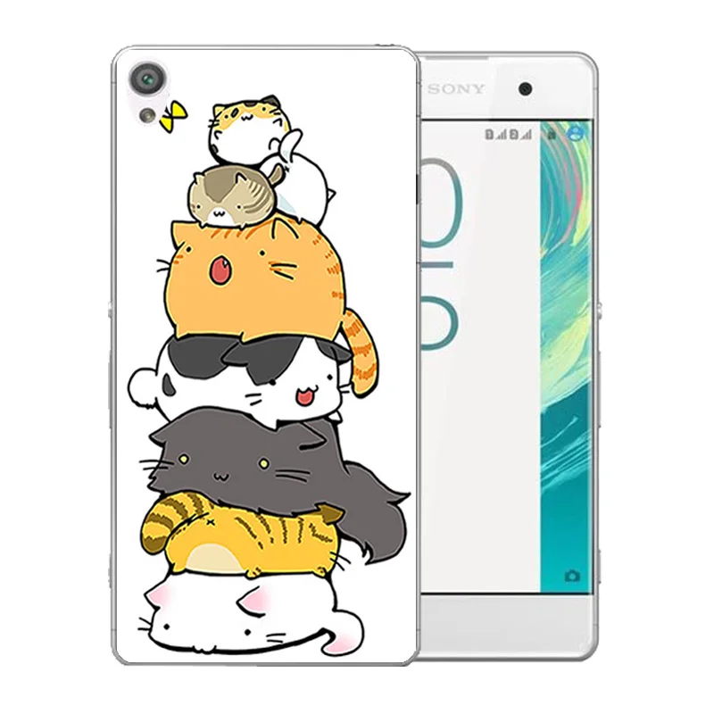 Phone Cases Soft Silicone TPU FOR Sony Xperia XA F3111 Luck Cat Pattern Clear Back Cover Dual F3112 Protector Funda |