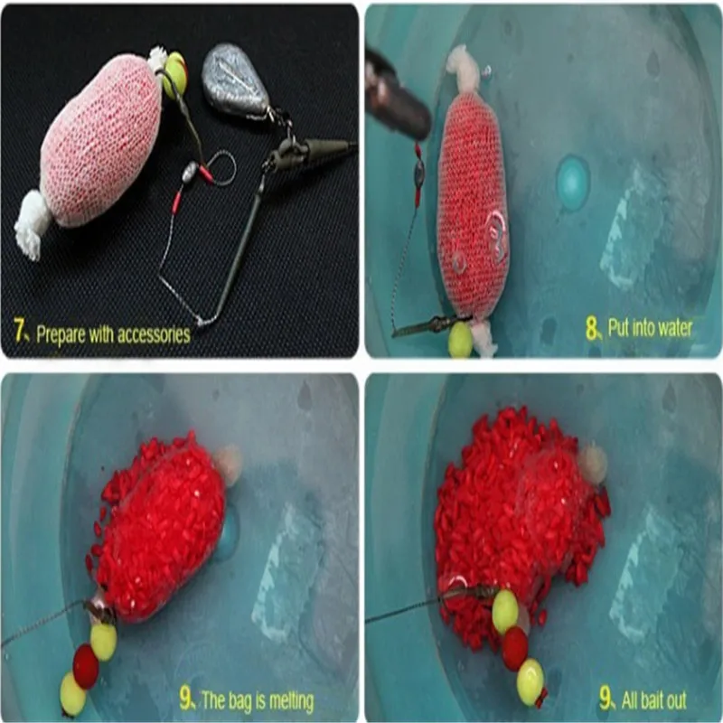 Лидер продаж 5 м ПВА растворимая узкая рыболовная сеть для заправки мешок наживки