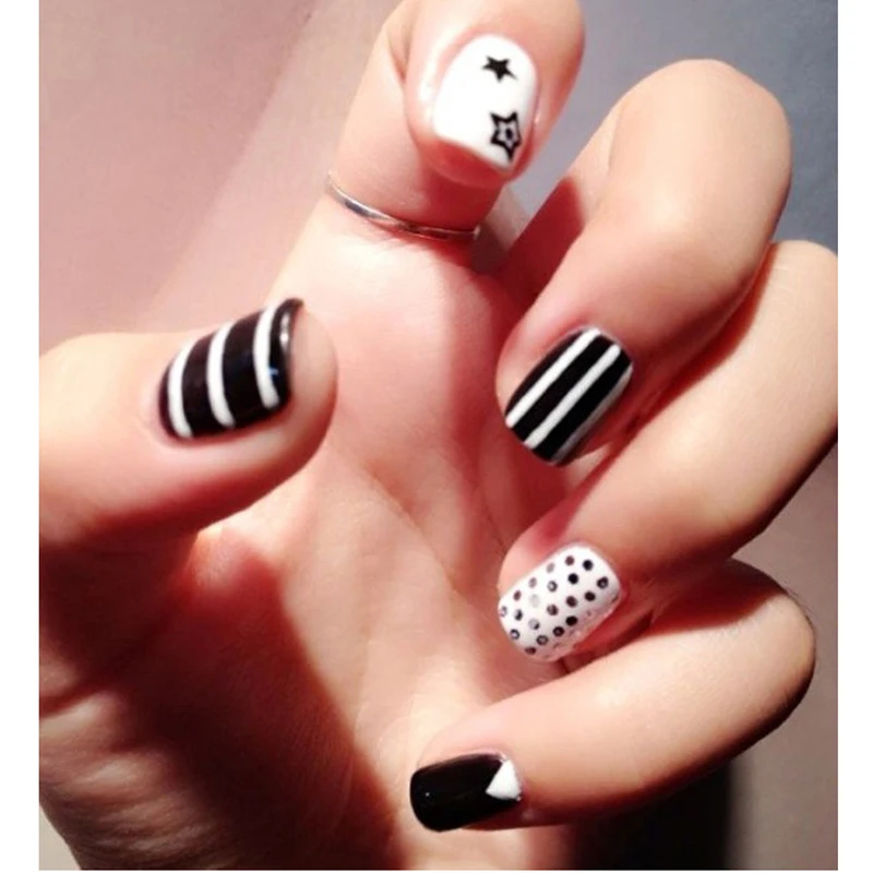 10 шт./лот дизайн полый ногтей виниловые наклейки гид изображения лак маникюрные