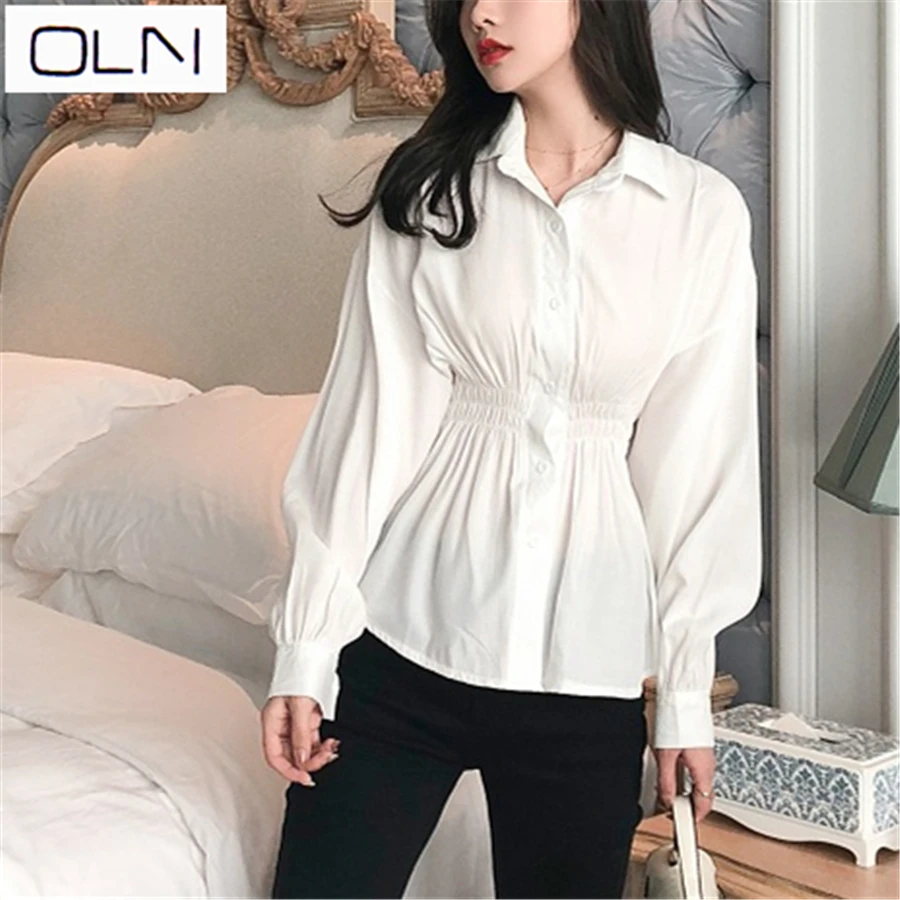 Vestidos корейское платье OLN новое летнее французское белое с маленькими карманами