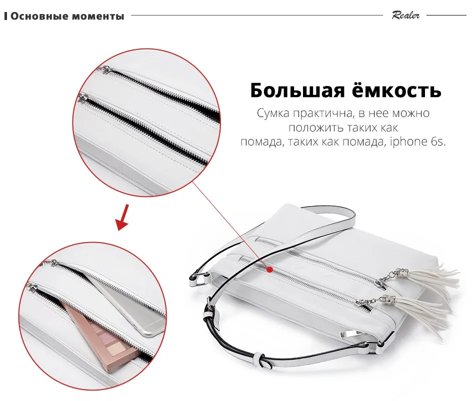 REALER сумка женская через плечо из искусственной кожи, маленькая сумочка кросс-боди для девочек и женщин, модная сумочка на плечо с кисточкой