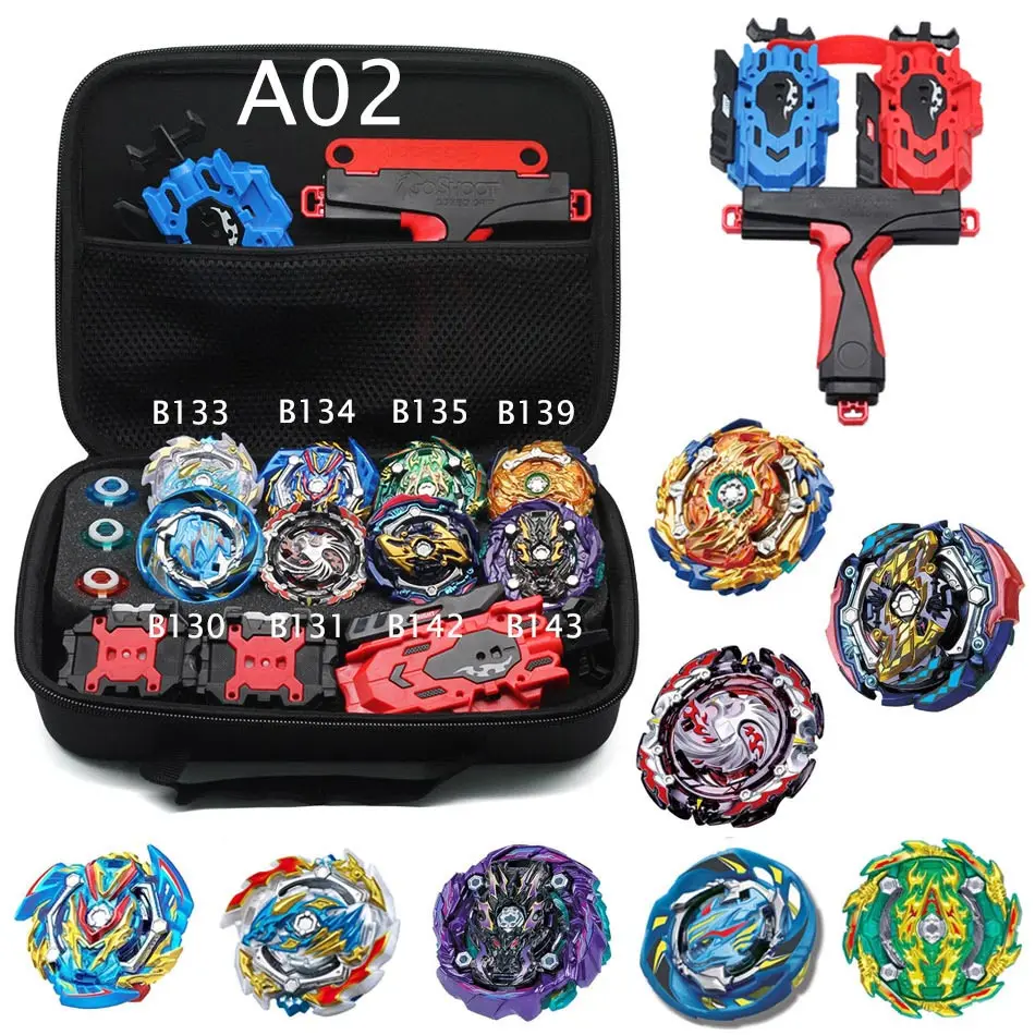 A02 Takara Tomy все модели 8 шт. Bey Bay Burst B131 B128 коробка для хранения набор Топы пусковое устройство тупи Металл Бог спиннинг Топ лезвия игрушки - Цвет: A02