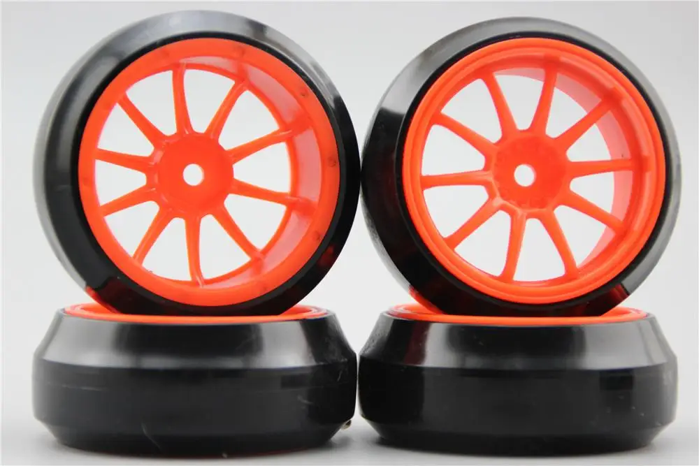 4 шт. RC 1/10 жесткий Дрифт обод колеса с шиной W10S2NO мм Смещение (материал оранжевый)