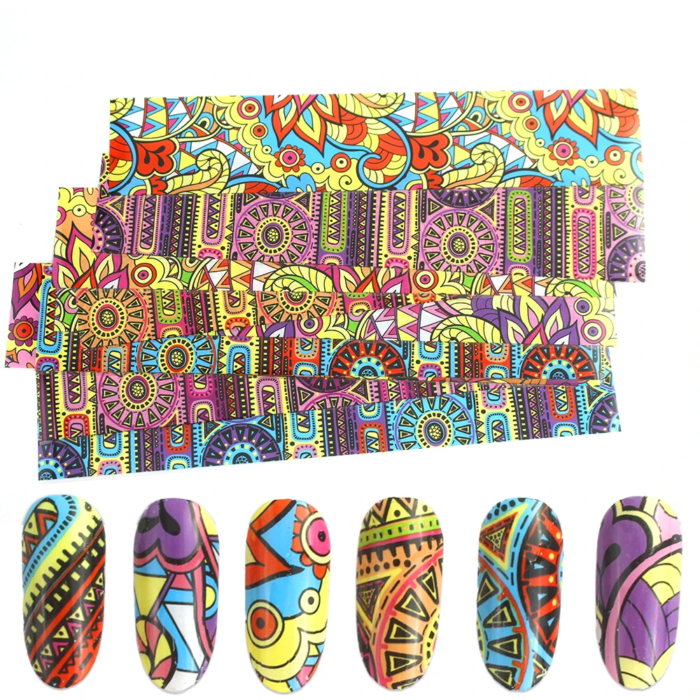 10 шт. голографические наклейки для ногтей Переводные инструменты дизайна