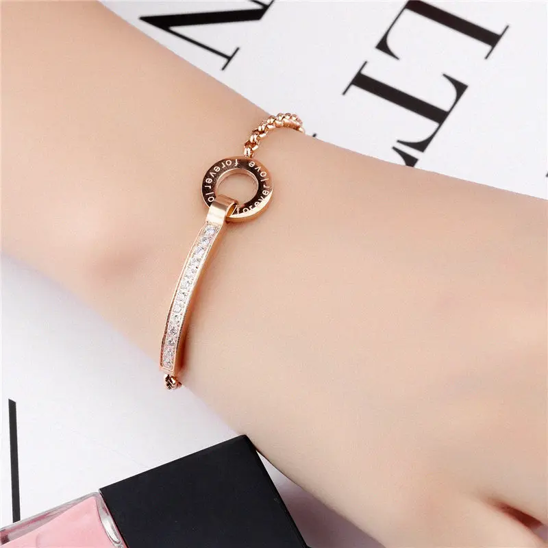 V.YA Luxury Gold Color Chain Link Bracelet for Women Ladies Crystal Birthday Jewelry Charms Female Gift Drop Ship | Украшения и