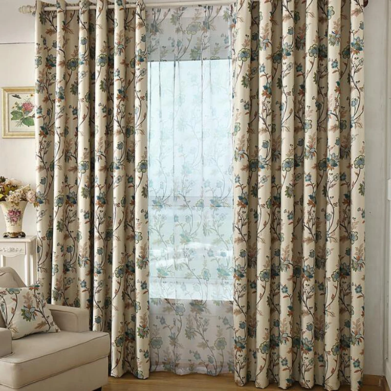 Затемненные шторы для спальни занавески с цветами прозрачная вуаль тюль ткань