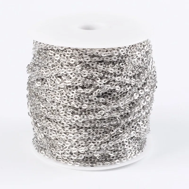 100m/Roll Unwelded Iron Cable Chains with Spool for Jewelry DIY Making Vintage Bracelet Necklace Accessories Wholesale F85
