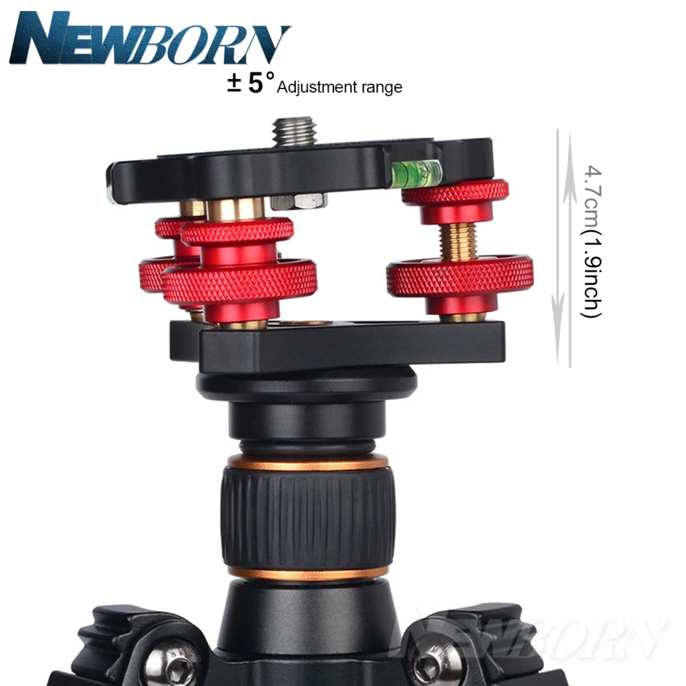 

DSLR Camera Leveling Base Head Tri-wheel Aluminum Alloy Adjustment Dials Leveling Base Ball Head for Camera Tripod Head