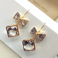 high quality korean style office lady small zircon bowknot drop earrings for women jewelry wholesale and retail