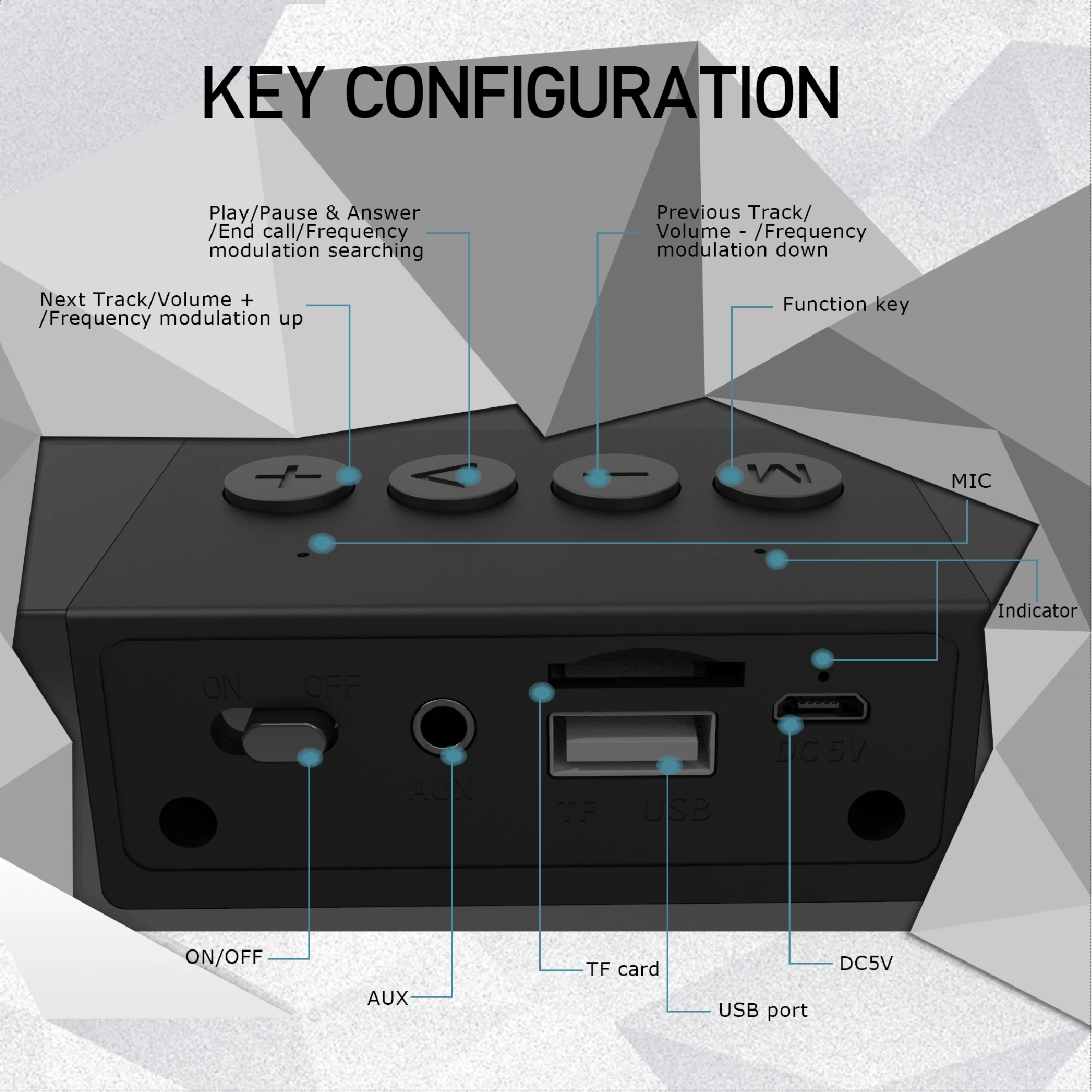 Bluetooth Колонка Fantech BS150 светодиодсветодиодный басовая вибрация Портативная