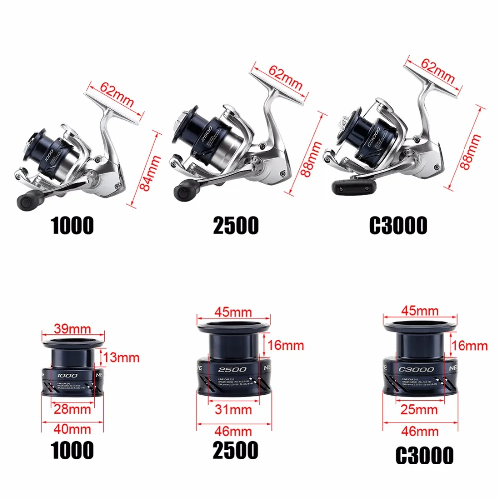 Оригинальный катушки SHIMANO NEXAVE 1000 2500 C3000 4000 C5000HG низкая Шестерни соотношение
