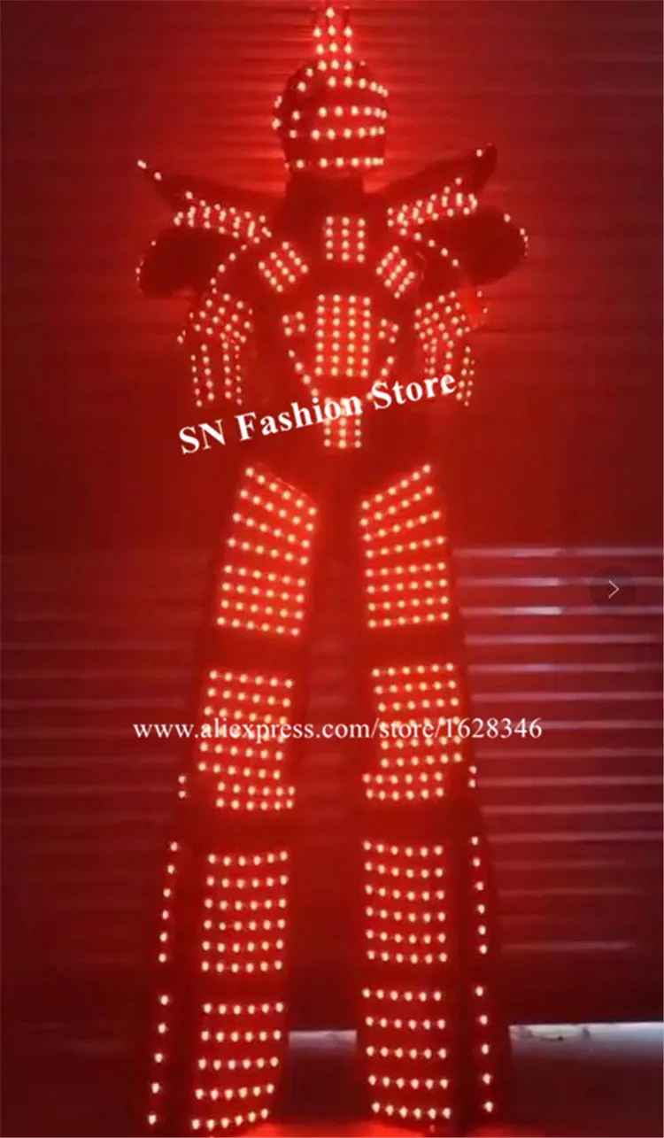 P43 вечерние костюмы для бальных танцев led robot мужской костюм ходулей Одежда dj RGB Полноцветный светильник для мужчин одежда для дискотек
