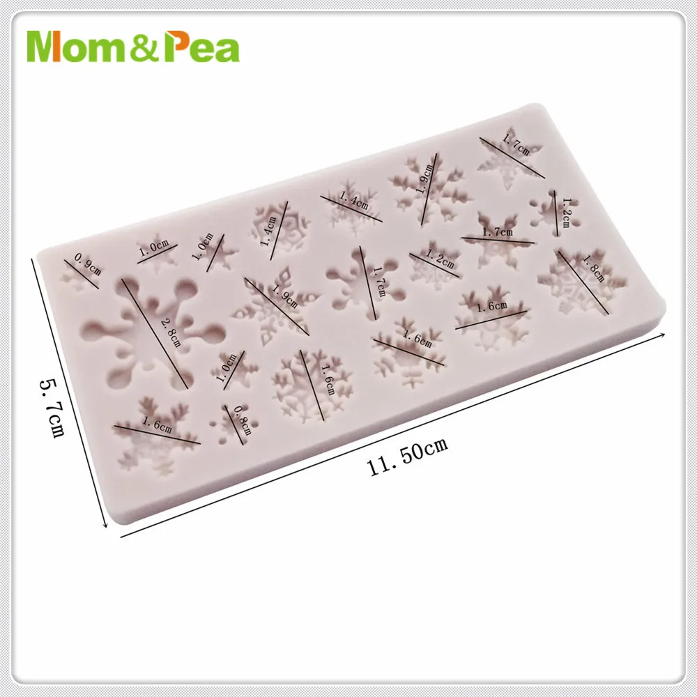 Силиконовая форма в форме снежинки Mom & Pea MPA0667 украшение для торта 3D мастики