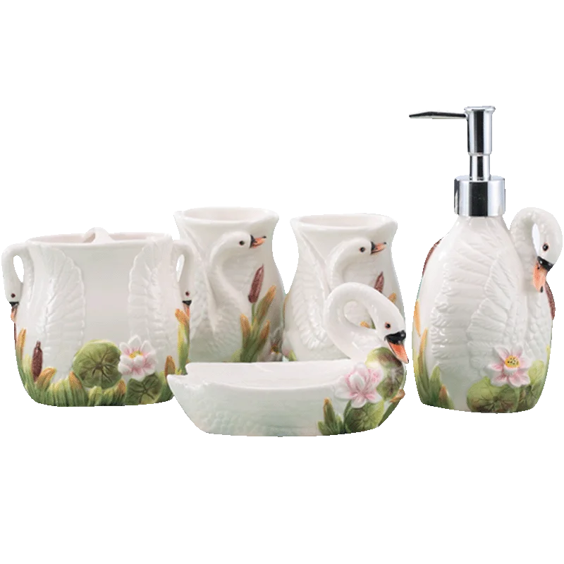 

Swan bathroom household items ceramic sanitary ware set bathroom five-piece LO861115
