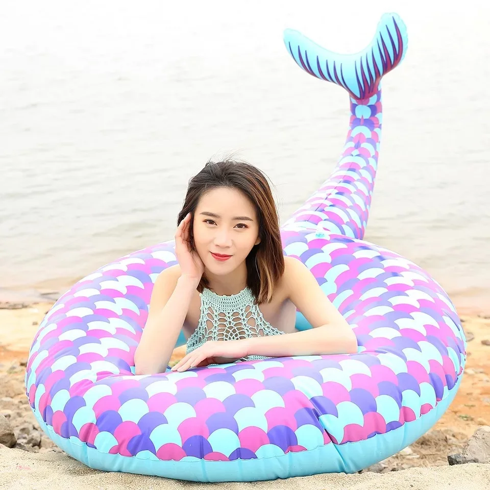 

180cm Mermaid Inflatable Swimming Ring for Adult Kids Pool Float Swimming Circle Summer Party Toys Inflatable Mattress Float Toy