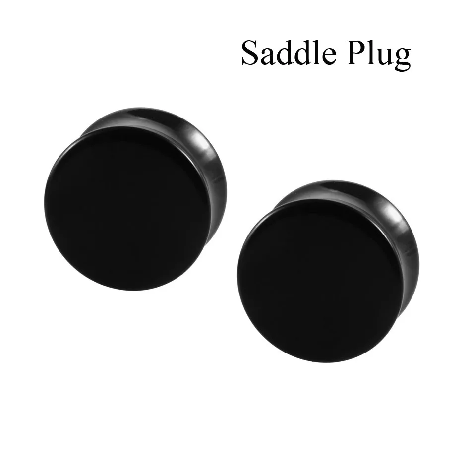 Saddle Plug 2 шт черное сердце туннель штекер Пирсинг акриловая Спираль Конус Для Пирсинга Ушей Серьги растяжки Калибр расширитель седло ювелирные пробки - Окраска металла: Saddle Plug