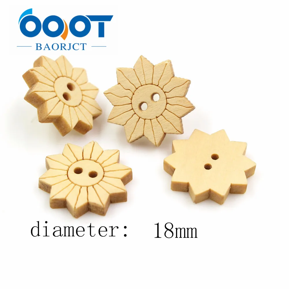 OOOT BAORJCT 181232 100 шт. 3 дополнительных деревянных швейных пуговицы с 2 отверстиями