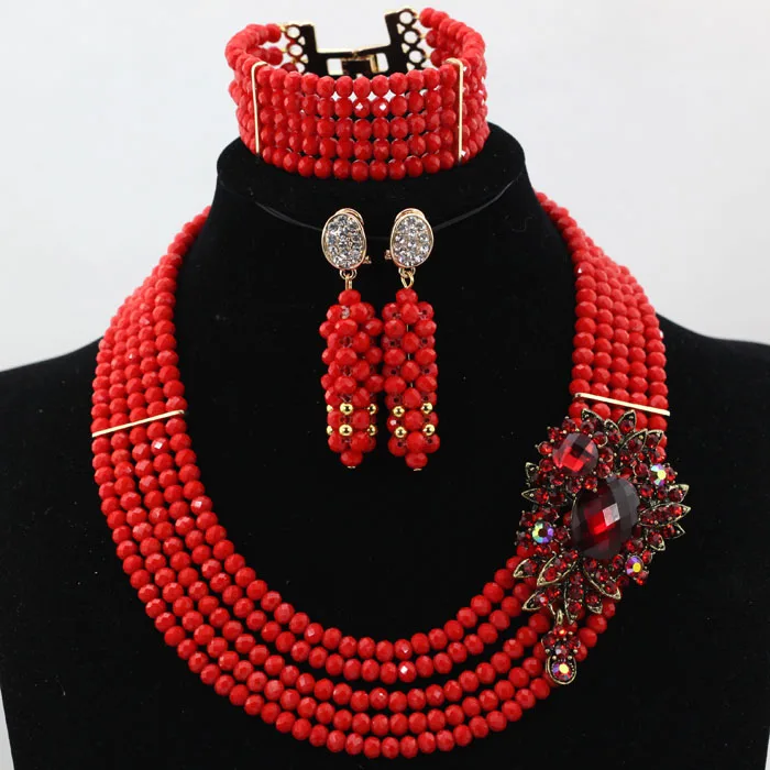 2019 Unique Style 2 Layers Hyacinth Beads Jewelry Set Hot Sale Nigerian Beaded Wedding Handmade Free Ship HN0604 | Украшения и