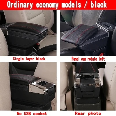 Single Black Red Подлокотник для Renault Logan - Название цвета: Single Black Red