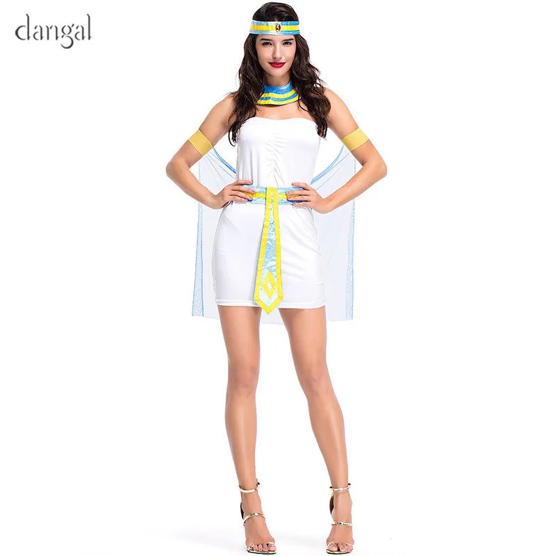 Взрослый египетский костюм Клеопатра с v-образным вырезом греческий Рим Unifom