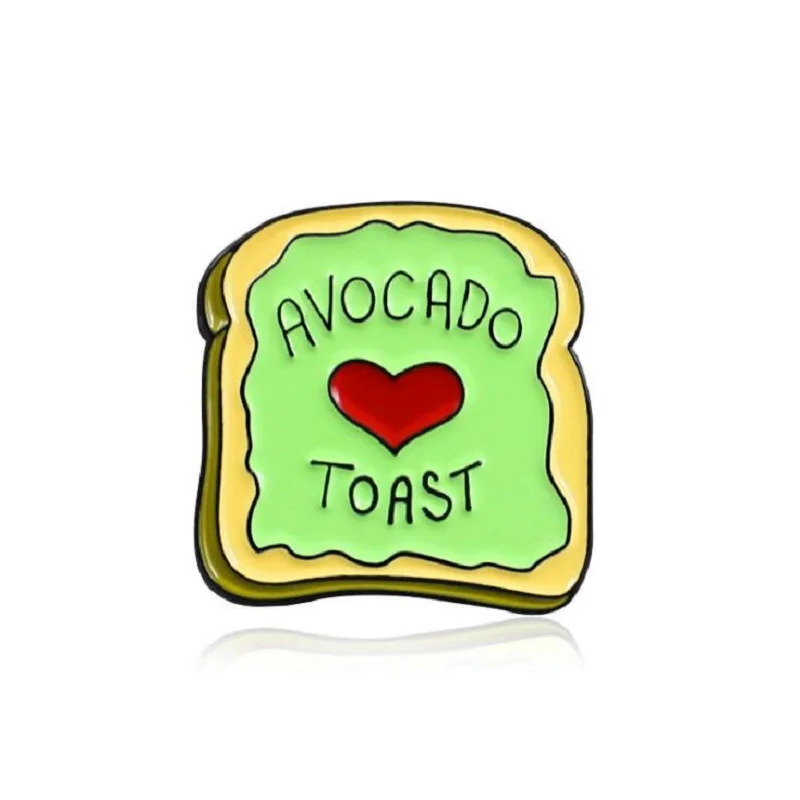 Брошь в виде мультяшной книги эмалированная брошь форме тоста из авокадо и хлеба