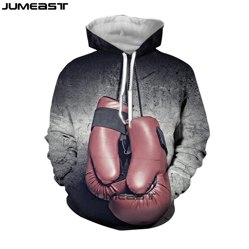Jumeast бренд для мужчин/для женщин 3D печатных висит боксерские перчатки с длинным рукавом Новая мода кепки капюшоном спортивный пуловер весн
