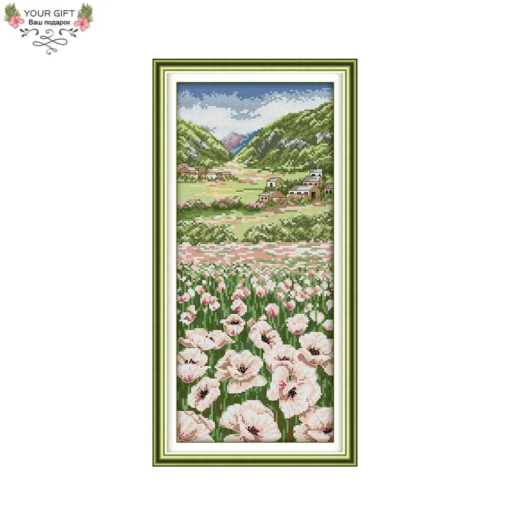 

Your Gift F346(2) 14CT 11CT Counted and Stamped Home Decoration Poppy Fields Needlework Needlepoint Embroidery Cross Stitch kits