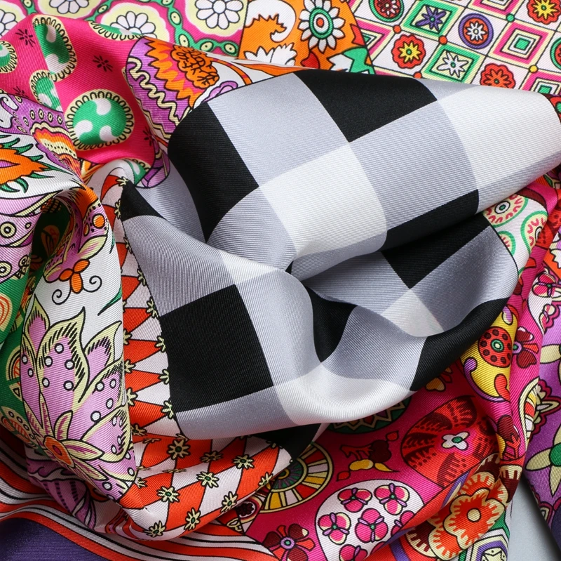 3" большой площади саржа Шелковый шарф Хиджаб Платки